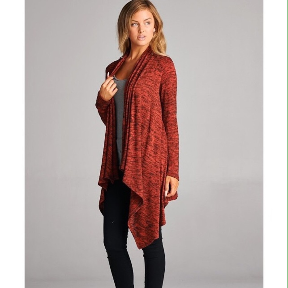 Draped Cardigan with Top Button Closure
